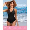 imageHolipick Women Tummy Control One Piece Swimsuit  Push Up Bathing Suit Full Coverage Slimming SwimwearBlack