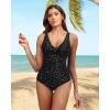 imageHolipick Women Tummy Control One Piece Swimsuit  Push Up Bathing Suit Full Coverage Slimming SwimwearBlack Dot