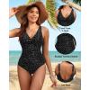 imageHolipick Women Tummy Control One Piece Swimsuit  Push Up Bathing Suit Full Coverage Slimming SwimwearBlack Dot