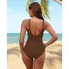 imageHolipick Women Tummy Control One Piece Swimsuit  Push Up Bathing Suit Full Coverage Slimming SwimwearBrown