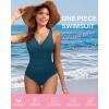 imageHolipick Women Tummy Control One Piece Swimsuit  Push Up Bathing Suit Full Coverage Slimming SwimwearGreen