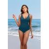 imageHolipick Women Tummy Control One Piece Swimsuit  Push Up Bathing Suit Full Coverage Slimming SwimwearGreen