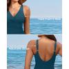 imageHolipick Women Tummy Control One Piece Swimsuit  Push Up Bathing Suit Full Coverage Slimming SwimwearGreen