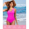 imageHolipick Women Tummy Control One Piece Swimsuit  Push Up Bathing Suit Full Coverage Slimming SwimwearHot Pink