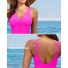 imageHolipick Women Tummy Control One Piece Swimsuit  Push Up Bathing Suit Full Coverage Slimming SwimwearHot Pink