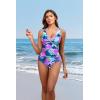 imageHolipick Women Tummy Control One Piece Swimsuit  Push Up Bathing Suit Full Coverage Slimming SwimwearLeaves