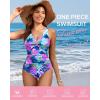 imageHolipick Women Tummy Control One Piece Swimsuit  Push Up Bathing Suit Full Coverage Slimming SwimwearLeaves