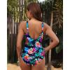 imageHolipick Women Tummy Control One Piece Swimsuit  Push Up Bathing Suit Full Coverage Slimming SwimwearMulti Floral