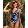 imageHolipick Women Tummy Control One Piece Swimsuit  Push Up Bathing Suit Full Coverage Slimming SwimwearMulti Floral