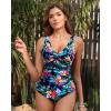 imageHolipick Women Tummy Control One Piece Swimsuit  Push Up Bathing Suit Full Coverage Slimming SwimwearMulti Floral
