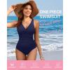 imageHolipick Women Tummy Control One Piece Swimsuit  Push Up Bathing Suit Full Coverage Slimming SwimwearNavy Blue