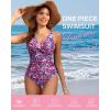 imageHolipick Women Tummy Control One Piece Swimsuit  Push Up Bathing Suit Full Coverage Slimming SwimwearPink Flower