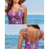 imageHolipick Women Tummy Control One Piece Swimsuit  Push Up Bathing Suit Full Coverage Slimming SwimwearPink Flower