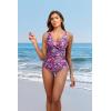 imageHolipick Women Tummy Control One Piece Swimsuit  Push Up Bathing Suit Full Coverage Slimming SwimwearPink Flower