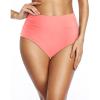 imageHolipick Women High Waisted Bikini Bottom Full Coverage Bathing Suits Bottoms Convertible Tummy Control Swim BottomCoral Pink