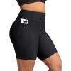 imageHolipick Women Plus Size Swim Shorts High Waisted Swim Bottoms with Pockets Tummy Control Boy ShortsBlack