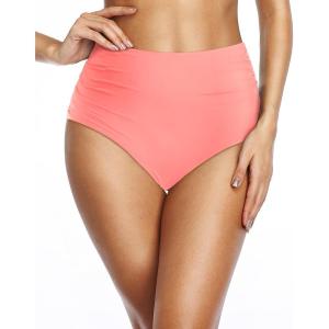imageHolipick Women High Waisted Bikini Bottom Full Coverage Bathing Suits Bottoms Convertible Tummy Control Swim BottomCoral Pink