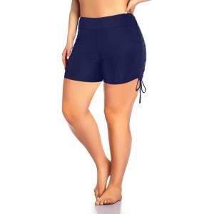 imageHolipick Womens Plus Size Swim Shorts High Waisted Bathing Suit Bottoms Sporty Tummy Control Swimsuit ShortsNavy Blue