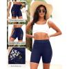 image7quot Swim Shorts Women  High Waisted Bathing Suit Shorts Tummy Control Boy Short Swimsuits Lace 2025 Swimwear BottomNavy Blue