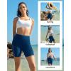 image7quot Swim Shorts Women  High Waisted Bathing Suit Shorts Tummy Control Boy Short Swimsuits Lace 2025 Swimwear BottomPeacock Blue