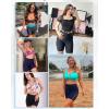 image7quot Swim Shorts Women  High Waisted Bathing Suit Shorts Tummy Control Boy Short Swimsuits Lace 2025 Swimwear BottomPeacock Blue