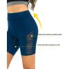 image7quot Swim Shorts Women  High Waisted Bathing Suit Shorts Tummy Control Boy Short Swimsuits Lace 2025 Swimwear BottomPeacock Blue
