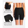 imageHolipick 7quot Swim Shorts Women High Waisted Bathing Suit Shorts Swimsuit Boy Short Long Swimwear BottomBlack
