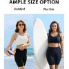 imageHolipick 7quot Swim Shorts Women High Waisted Bathing Suit Shorts Swimsuit Boy Short Long Swimwear BottomBlack