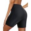imageHolipick 7quot Swim Shorts Women High Waisted Bathing Suit Shorts Swimsuit Boy Short Long Swimwear BottomBlack Green Strap