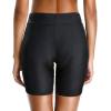 imageHolipick 7quot Swim Shorts Women High Waisted Bathing Suit Shorts Swimsuit Boy Short Long Swimwear BottomBlack Green Strap