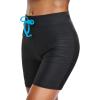imageHolipick 7quot Swim Shorts Women High Waisted Bathing Suit Shorts Swimsuit Boy Short Long Swimwear BottomBlack Green Strap