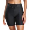 imageHolipick 7quot Swim Shorts Women High Waisted Bathing Suit Shorts Swimsuit Boy Short Long Swimwear BottomBlack Strap