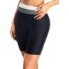 imageHolipick 7quot Swim Shorts Women High Waisted Bathing Suit Shorts Swimsuit Boy Short Long Swimwear BottomBlack White Gray