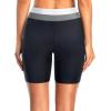 imageHolipick 7quot Swim Shorts Women High Waisted Bathing Suit Shorts Swimsuit Boy Short Long Swimwear BottomBlack White Gray