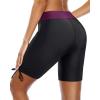 imageHolipick 7quot Swim Shorts Women High Waisted Bathing Suit Shorts Swimsuit Boy Short Long Swimwear BottomBlack and Purple