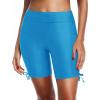 imageHolipick 7quot Swim Shorts Women High Waisted Bathing Suit Shorts Swimsuit Boy Short Long Swimwear BottomLake Blue