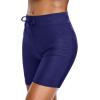 imageHolipick 7quot Swim Shorts Women High Waisted Bathing Suit Shorts Swimsuit Boy Short Long Swimwear BottomNavy Blue Strap