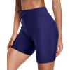 imageHolipick 7quot Swim Shorts Women High Waisted Bathing Suit Shorts Swimsuit Boy Short Long Swimwear BottomNavy Blue Strap