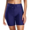 imageHolipick 7quot Swim Shorts Women High Waisted Bathing Suit Shorts Swimsuit Boy Short Long Swimwear BottomNavy Blue Strap