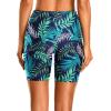 imageHolipick 7quot Swim Shorts Women High Waisted Bathing Suit Shorts Swimsuit Boy Short Long Swimwear BottomNavy Leaf