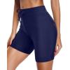 imageHolipick 7quot Swim Shorts Women High Waisted Bathing Suit Shorts Swimsuit Boy Short Long Swimwear BottomNavy Strap