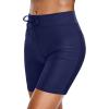 imageHolipick 7quot Swim Shorts Women High Waisted Bathing Suit Shorts Swimsuit Boy Short Long Swimwear BottomNavy Strap