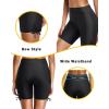 imageHolipick 7quot Swim Shorts Women High Waisted Bathing Suit Shorts Swimsuit Boy Short Long Swimwear BottomSolid Black