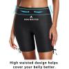 imageHolipick 7quot Swim Shorts Women High Waisted Bathing Suit Shorts Swimsuit Boy Short Long Swimwear BottomSolid Black