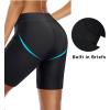 imageHolipick 7quot Swim Shorts Women High Waisted Bathing Suit Shorts Swimsuit Boy Short Long Swimwear BottomSolid Black