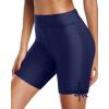 imageHolipick 7quot Swim Shorts Women High Waisted Bathing Suit Shorts Swimsuit Boy Short Long Swimwear BottomSolid Navy