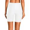 imageHolipick 7quot Swim Shorts Women High Waisted Bathing Suit Shorts Swimsuit Boy Short Long Swimwear BottomWhite