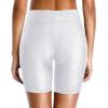 imageHolipick 7quot Swim Shorts Women High Waisted Bathing Suit Shorts Swimsuit Boy Short Long Swimwear BottomWhite Strap