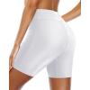 imageHolipick 7quot Swim Shorts Women High Waisted Bathing Suit Shorts Swimsuit Boy Short Long Swimwear BottomWhite Strap