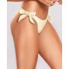 imageHolipick Bikini Bottoms for Women String Swim Bottom Adjustable Side Tie Bikini Bottom Low Rise Swimsuit BottomBeigewide
